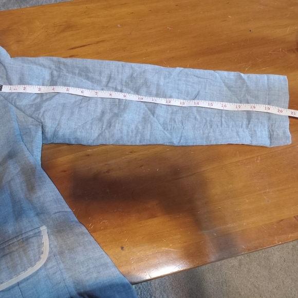 Nick & Mo Women's Light Blue Blazer Cream Trim Floral Lining Size XL - Picture 7 of 8